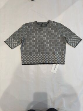 MCQ by Alexander McQueen Check Tweed Jacquard Poppy Knit Top Medium